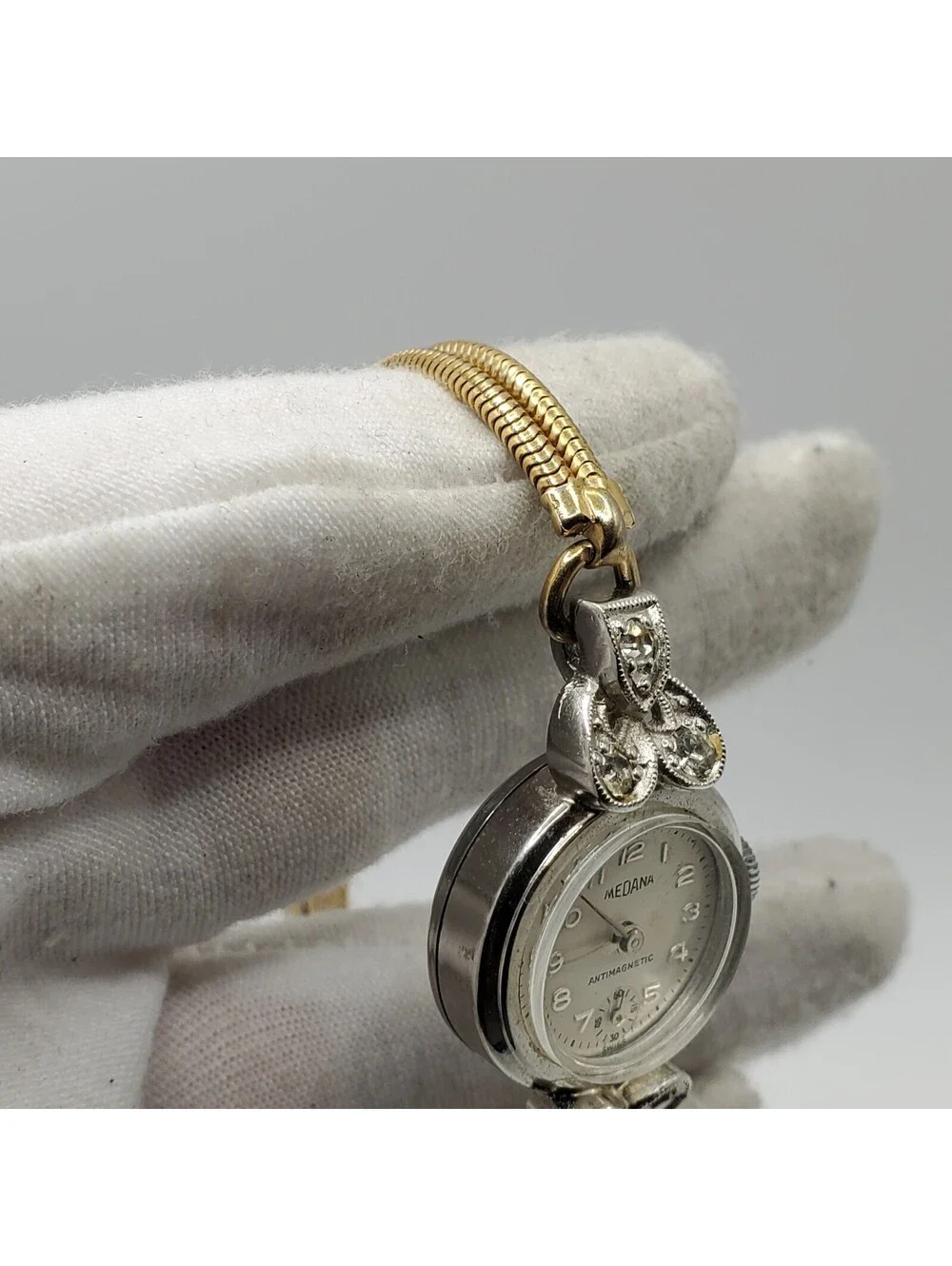 Vintage Medana Mechanical Watch Womens 17mm For Parts Or Repair